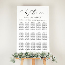 Póster Modern Black White 15 Tablas Boda Tabla de asiento