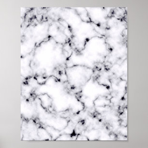 Póster Modern Black White Designer Marble Pattern