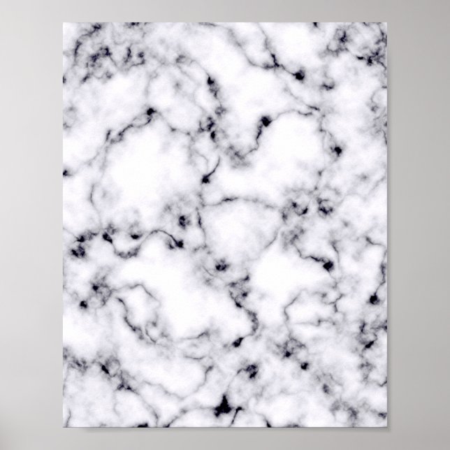 Póster Modern Black White Designer Marble Pattern (Frente)