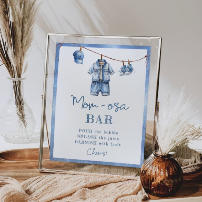 Póster Modern Blue Jean Baby Shower Momosa Bar (Subido por el creador)