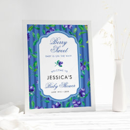 Póster Modern Blueberries Berry Sweet Baby Shower