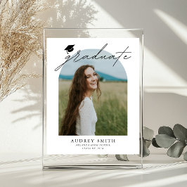 Póster Modern Boho Arch Photo Graduation Party