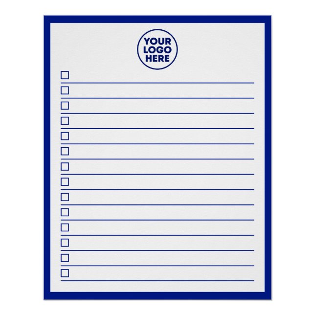 Póster Modern Business Logo Navy Blue To Do List (Anverso)