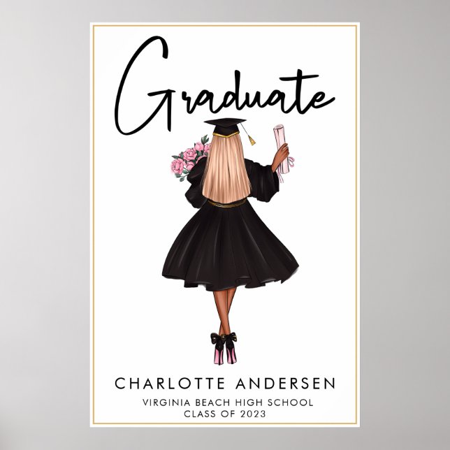 Póster Modern Casual Script Graduate Class of 2023 Poster (Frente)