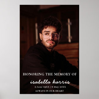 Póster Modern Celebration of Life Memorial Poster