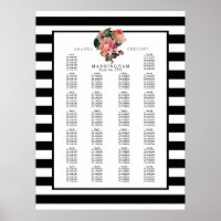 MODERN Chic Wide Stripes w Roses Wedding Seating