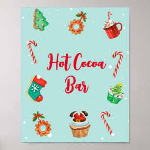 Póster Modern Christmas Hot Cocoa Bar Sign