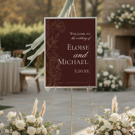 Póster Modern Copper Brown Wedding Ceremony Welcome 