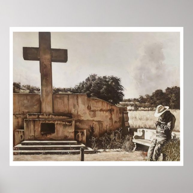 Póster Modern Cowboy Biker checking his GPS. (Frente)