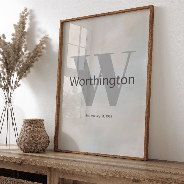 Póster Modern Custom Family Last Name Wall Art Neutral  (Subido por el creador)