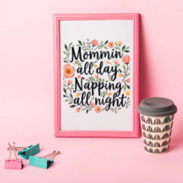 Póster Modern Cute Floral Mother's Day, Botanical Quote