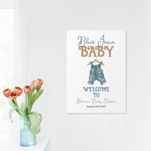Póster Modern Denim Boy Blue Jean Baby Shower