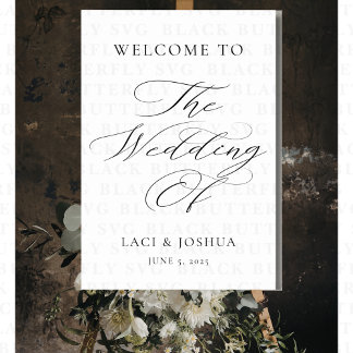 Póster Modern Elegant Calligraphy Wedding Welcome Sign
