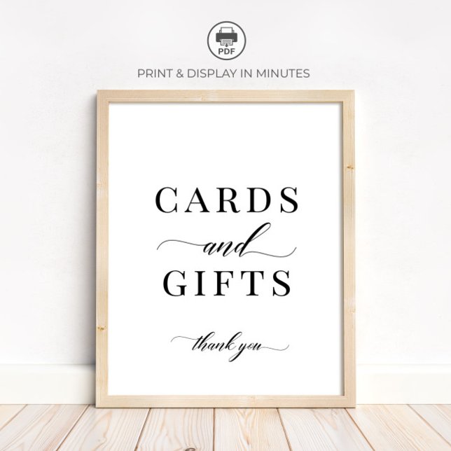 Póster Modern Elegant Classic Cards and Gifts Sign (Subido por el creador)