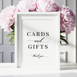 Póster Modern Elegant Classic Cards and Gifts Sign