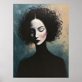 Póster Modern Elegant Female Portrait Art