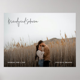 Póster Modern Elegant Photo Wedding Sign