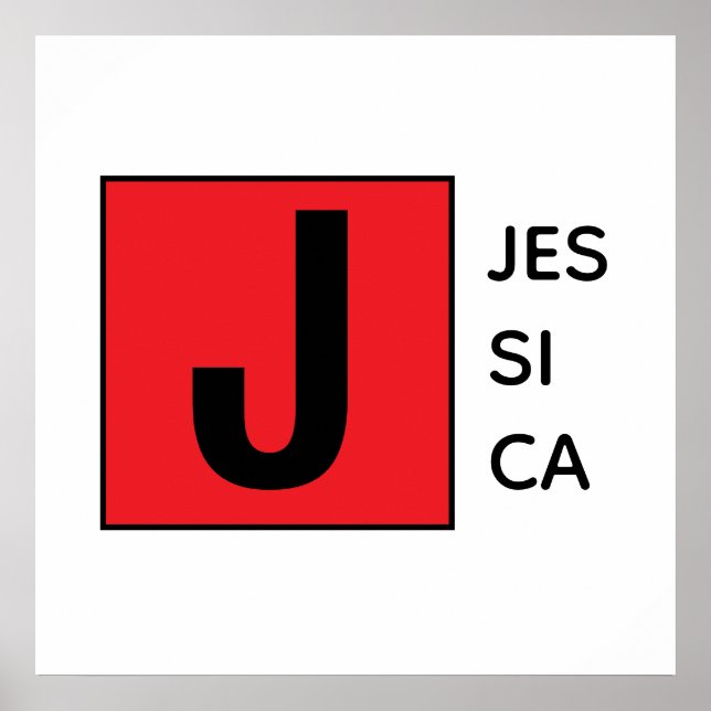 Póster Modern Elegant Plain Professional Name Monogram (Frente)