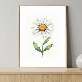 Póster Modern Elegant Poster with Daisy Flower 