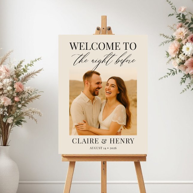 Póster Modern Elegant Rehearsal Dinner Photo Welcome Sign (Subido por el creador)
