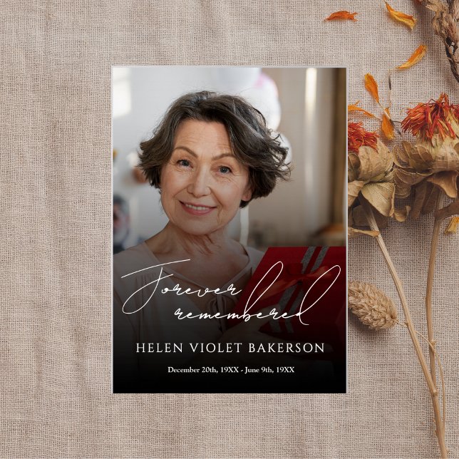 Póster Modern Elegant Script Photo Funeral Welcome Sign (Subido por el creador)