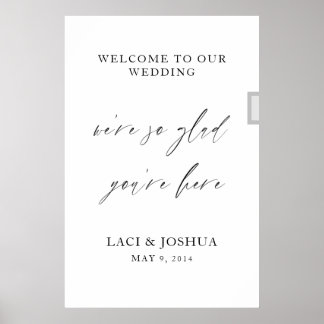 Póster Modern Elegant Script Wedding Welcome Poster Sign