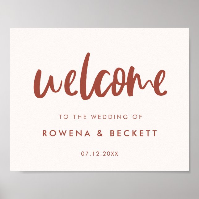 Póster Modern elegant snow pink Wedding welcome (Frente)