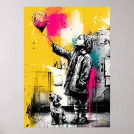 Póster Modern Emotional Childhood Balloon Wall Art