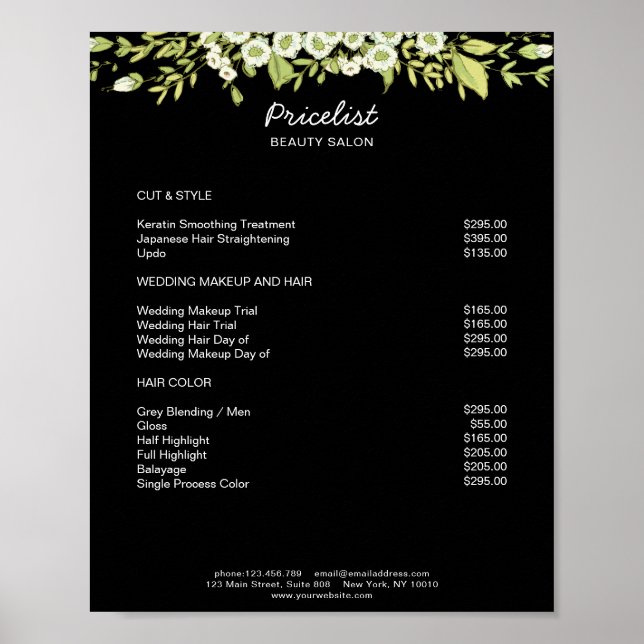 Póster Modern Floral Preislisten  Poster (Frente)