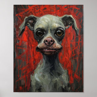 Póster Modern French Bulldog Expressionist Art Poster
