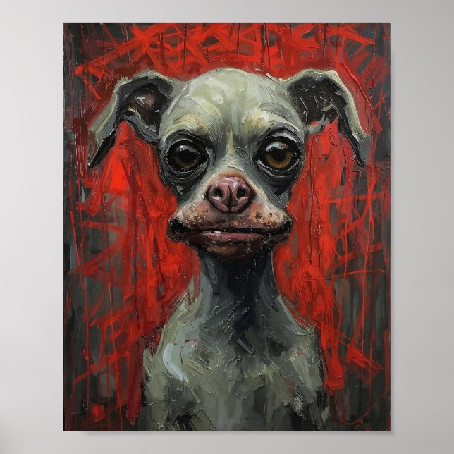 Póster Modern French Bulldog Expressionist Art Poster (Frente)