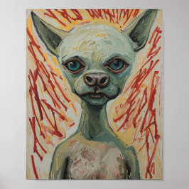 Póster Modern Frenchie Expressionist Art