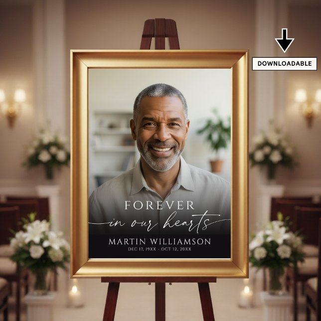 Póster Modern Funeral Photo Script Welcome Sign (Subido por el creador)