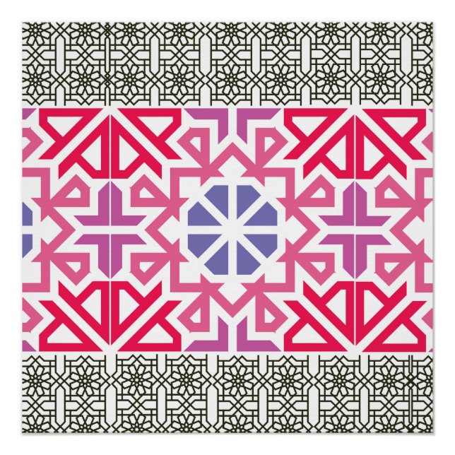 Póster Modern Geometric colorful Boho Pattern (Anverso)