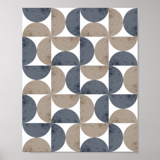 Póster Modern Geometric Textured Half-Moon Mid Century 