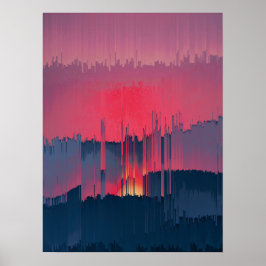 Póster Modern Glitch Horizon Wall Art