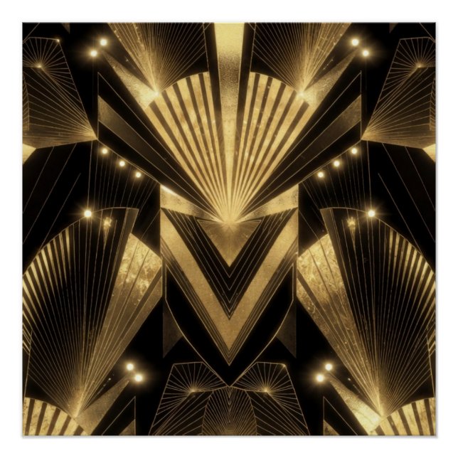Póster Modern Gold Foil Elegance Neo Art Deco  (Anverso)