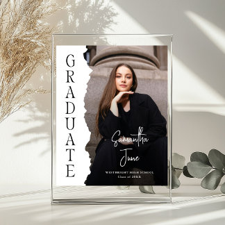 Póster Modern Graduate Photo Magazine Graduation Sign