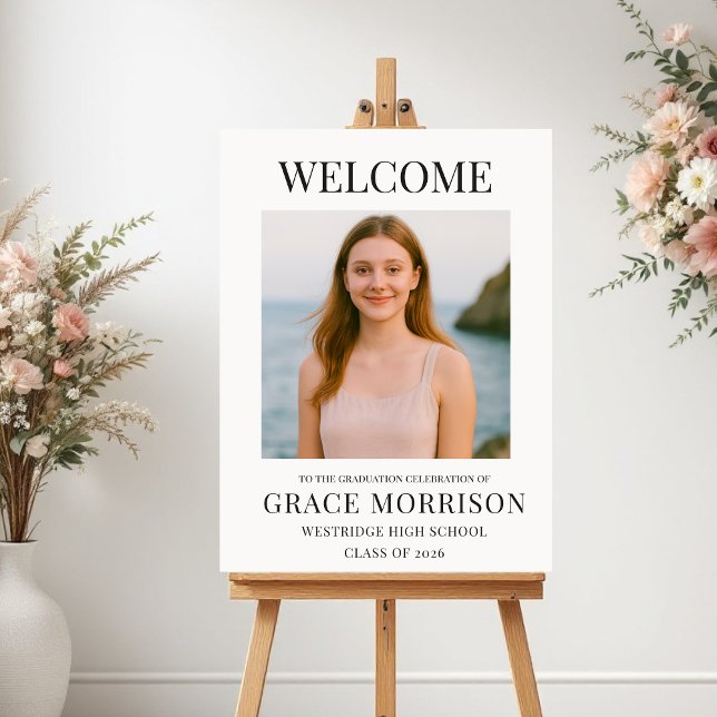 Póster Modern Graduation Photo Welcome Sign (Subido por el creador)