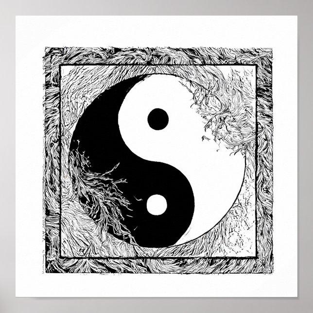 Póster Modern Graphic Design: High-Contrast Yin Yang (Frente)