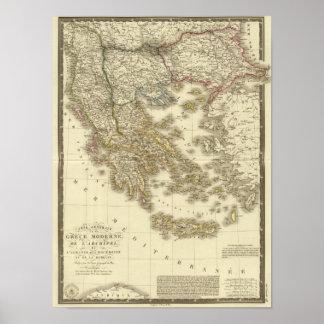 Póster Modern Greek Islands, Albania, Macedonia