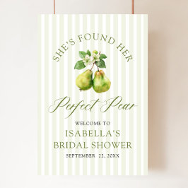 Póster Modern Green Gingham Perfect Pear Bridal Shower