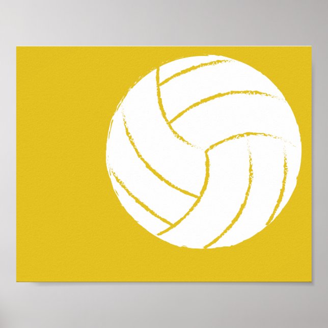 Póster Modern Hand Painted Volleyball Art - 1 of 6 (Frente)