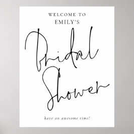 Póster Modern Handwritten Script Welcome to Bridal Shower