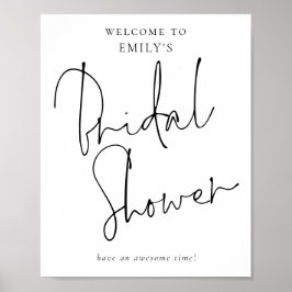 Póster Modern Handwritten Script Welcome to Bridal Shower