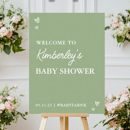 Póster Modern Hearts Hello Baby Shower Welcome Poster