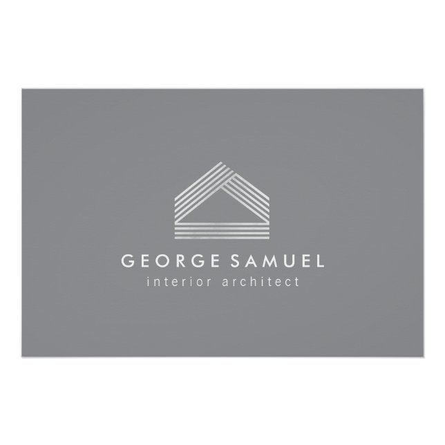 Póster Modern Home Design | Abstract Logo on Deep Ash (Anverso)
