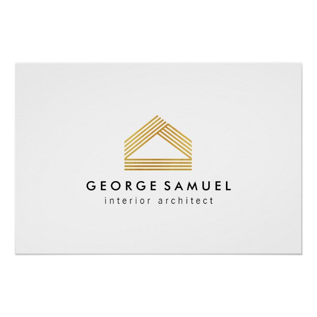 Póster Modern Home Design | Abstract Logo on Light Ash (Anverso)