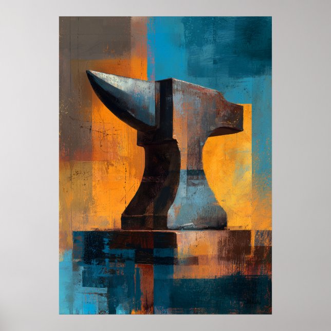 Póster Modern Impressionist Anvil Painting Craft Strength (Frente)