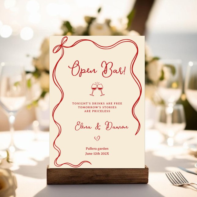 Póster Modern Italian Open Bar Wedding Sign (Subido por el creador)